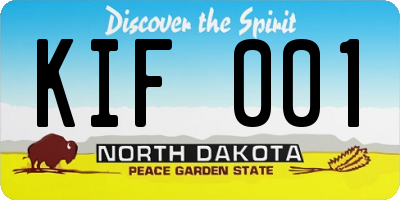 ND license plate KIF001