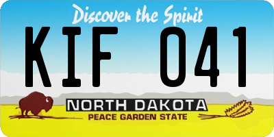 ND license plate KIF041