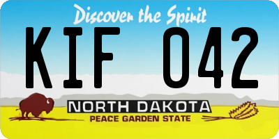 ND license plate KIF042