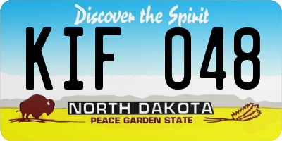 ND license plate KIF048