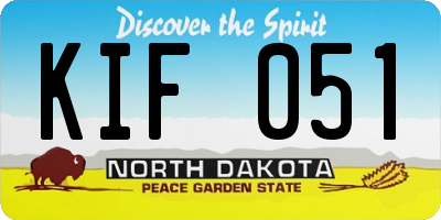 ND license plate KIF051