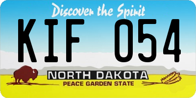 ND license plate KIF054