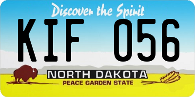 ND license plate KIF056