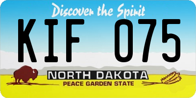 ND license plate KIF075