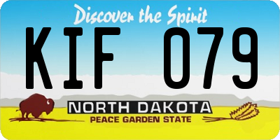 ND license plate KIF079