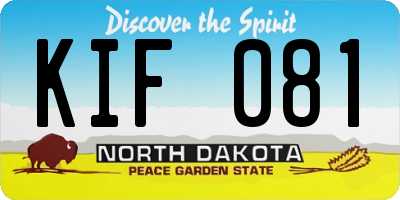ND license plate KIF081