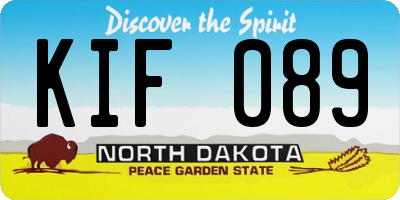 ND license plate KIF089