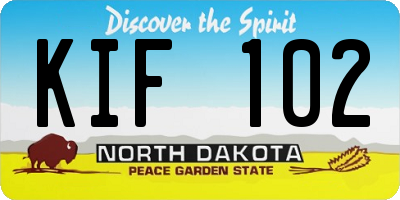 ND license plate KIF102
