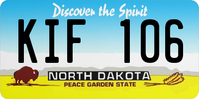 ND license plate KIF106