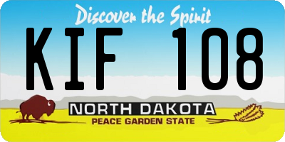 ND license plate KIF108