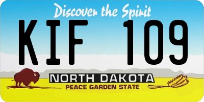 ND license plate KIF109