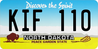 ND license plate KIF110