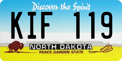 ND license plate KIF119
