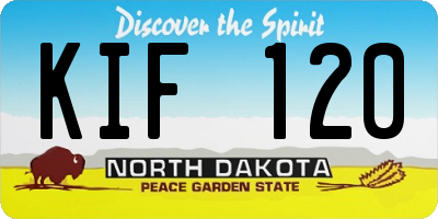 ND license plate KIF120