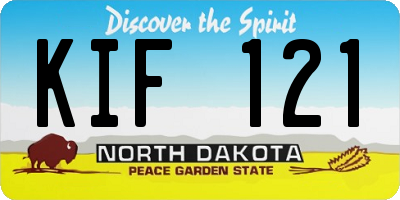 ND license plate KIF121