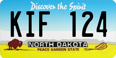 ND license plate KIF124