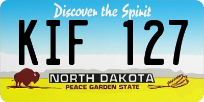 ND license plate KIF127