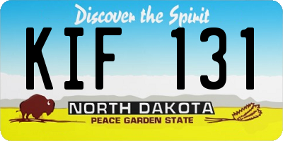 ND license plate KIF131