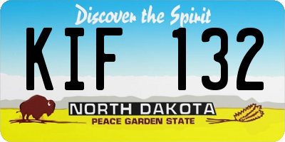ND license plate KIF132
