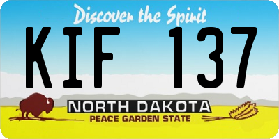 ND license plate KIF137