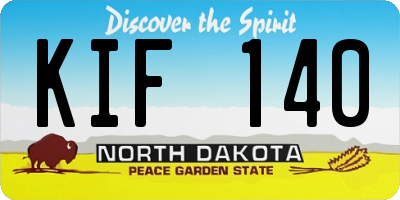 ND license plate KIF140