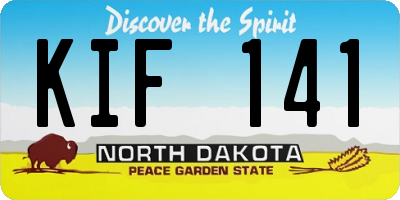 ND license plate KIF141