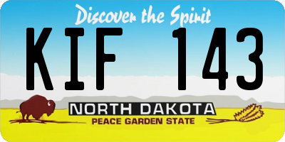 ND license plate KIF143