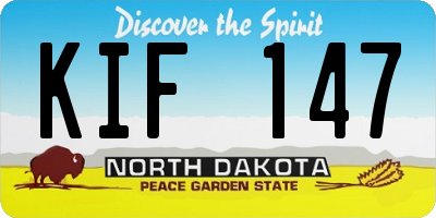 ND license plate KIF147
