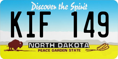 ND license plate KIF149