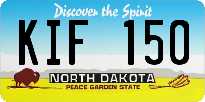 ND license plate KIF150