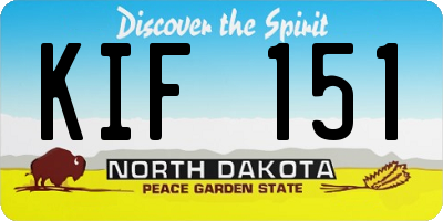 ND license plate KIF151