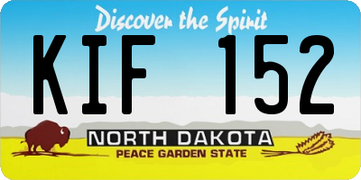 ND license plate KIF152