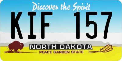 ND license plate KIF157