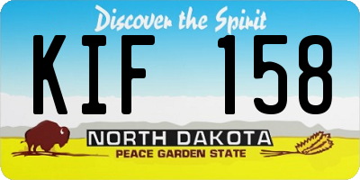 ND license plate KIF158