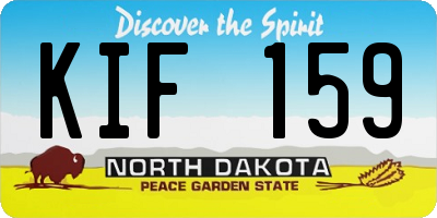 ND license plate KIF159
