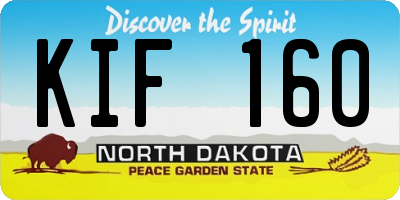 ND license plate KIF160