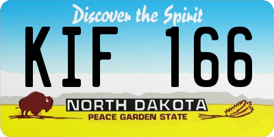 ND license plate KIF166