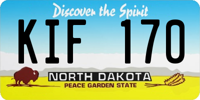 ND license plate KIF170