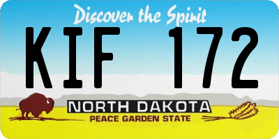 ND license plate KIF172