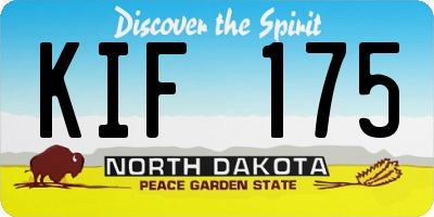 ND license plate KIF175
