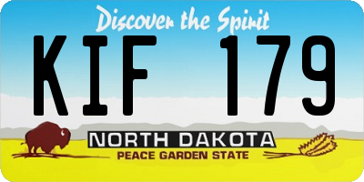 ND license plate KIF179