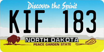 ND license plate KIF183