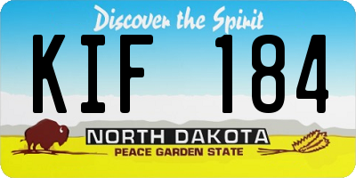 ND license plate KIF184
