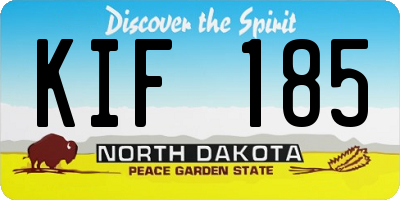 ND license plate KIF185