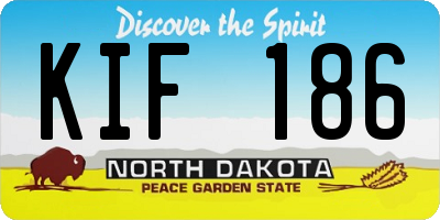 ND license plate KIF186