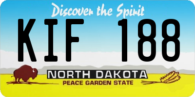 ND license plate KIF188