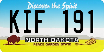 ND license plate KIF191