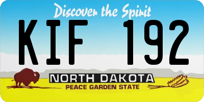 ND license plate KIF192