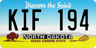ND license plate KIF194