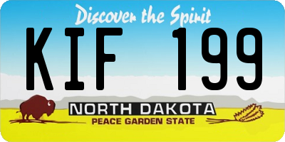 ND license plate KIF199